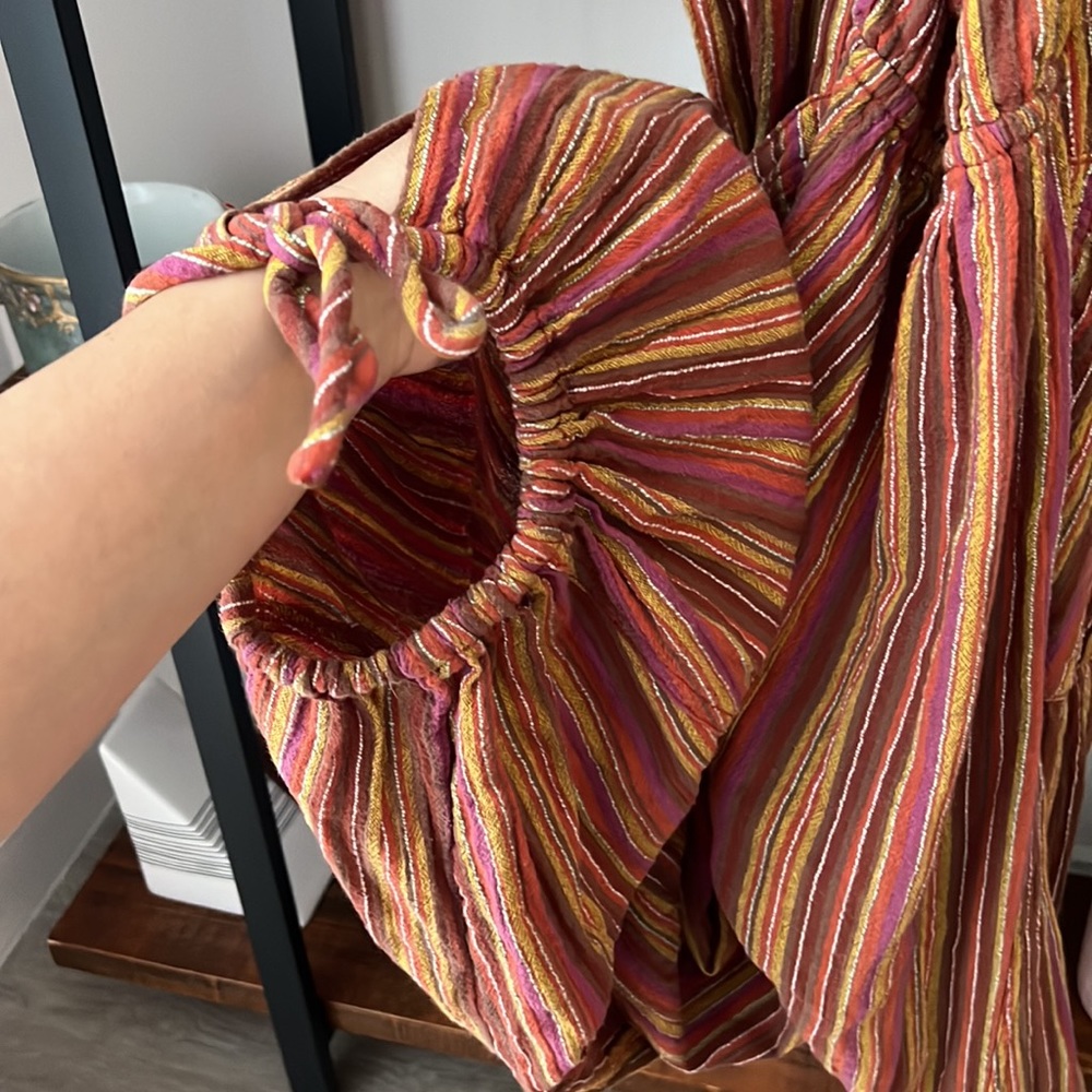 Free People Striped Halter Jumpsuit in Rust Multi - Picture 9 of 10